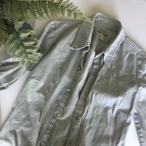 Gap Snap Down Shirt- light green / x-small